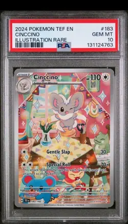 Cinccino Temporal Forces 183/162 Pokemon TCG Illustration Rare Card PSA 10 - Image 1