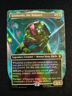 MTG Leonardo, the Balance Borderless Foil 0001 TMNT TMC NM - Image 1