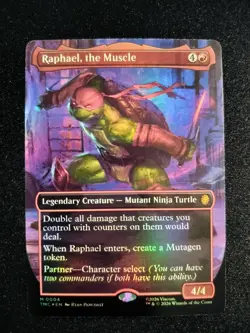MTG Raphael, the Muscle Borderless Foil 0004 TMNT TMC NM - Image 1