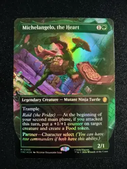 MTG Michelangelo, the Heart Borderless Foil 0005 TMNT TMC NM - Image 1