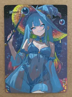 MTG Hand Painted Alter: ISLAND Magic The Gathering Sorceress - Kilco_alters - Image 1