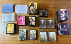 Mtg Magic lot of Sleeves & Deck Boxes Liliana Commander 60 80 100 Angel Flamingo - Image 1