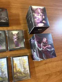 Mtg Magic lot of Sleeves & Deck Boxes Liliana Commander 60 80 100 Angel Flamingo - Image 2
