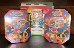 TCG Pokemon Lot 1x 1st Partner Illustration Collection 2x Mega Charizard Y Tins - Image 1
