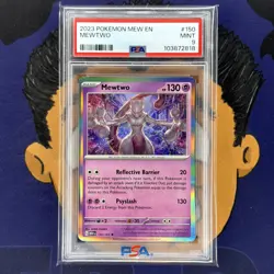 PSA 9 MINT 2023 Pokemon Mew EN-151 MEWTWO #150 Holo Rare - Image 2