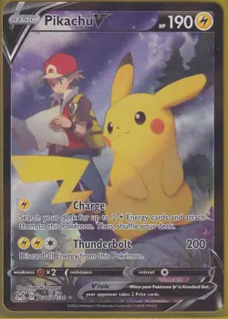 Pikachu V TG16/TG30 Swsh11: Lost Origin Trainer Gallery Holo Pokemon NM - Image 1