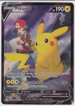 Pikachu V TG16/TG30 Swsh11: Lost Origin Trainer Gallery Holo Pokemon NM - Image 2