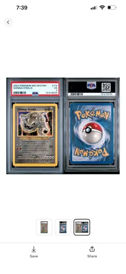 Pokemon TCG Shining Steelix Neo Destiny Secret Holo card 112/105 Vintage Psa 3 - Image 2