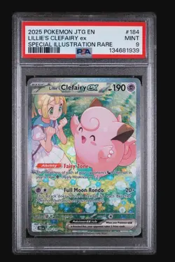 Pokemon TCG Lillie's Clefairy ex 184/159 Journey Special Illustration PSA 9 - Image 1