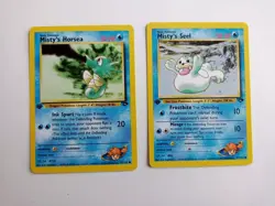 2 x 1st Edition Gym Challange Pokemon Misty's Seel #91 & Misty's Horsea #87 - NM - Image 1