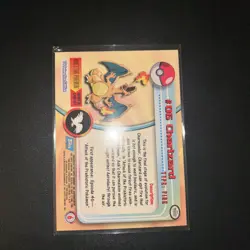 1999 Topps Pokemon Series 1 Silver Foil Charizard 06 Blue Logo TV Animation PICS - Image 2