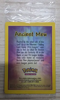 LP SEALED Ancient Mew Pokemon New Movie Promo Double Holo Foil Rare 1999-2000 - Image 1