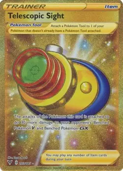 TELESCOPIC SIGHT 203/185 VIVID VOLTAGES POKEMON (GOLD SECRET RARE, NM) - Image 1