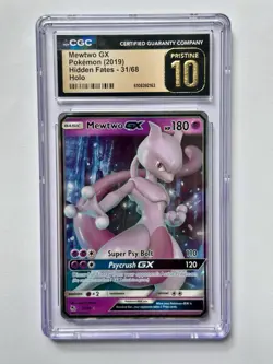 2019 Pokemon Mewtwo GX Hidden Fates 31/68 Ultra Rare Holo CGC Pristine 10 - Image 1