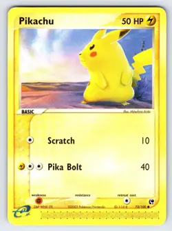 Pikachu 72/100 2004 EX Sandstorm Pokemon Card TCG Arita Artwork e-Series - Mp - Image 1