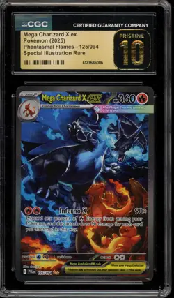 Pokemon Mega Charizard X ex Phantasmal Flames SIR #125 CGC 10 Pristine - Image 1