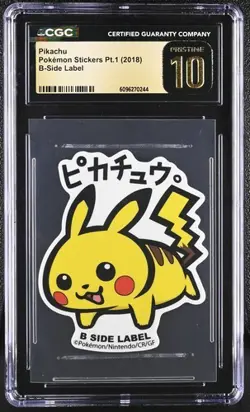 ✨✨✨ CGC 10 Pristine 2018 Pokemon B-Side Label Stickers Pikachu - Image 1