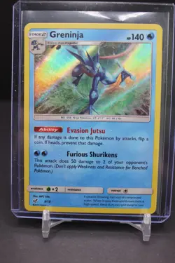 Greninja 9/18 Rare Holo Pokemon Detective Pikachu - Image 1