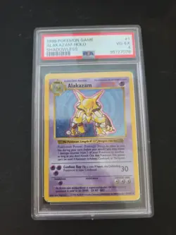 Pokemon Game Alakazam Holo Shadowless VG-EX Graded Card PSA 4 - Image 1