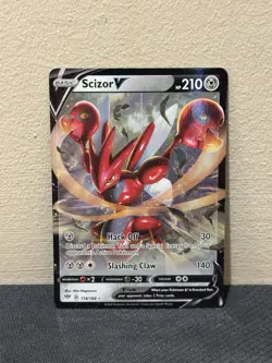 Pokemon TCG Scizor V 118/189 SWSH Darkness Ablaze Ultra Rare Holo V MINT - Image 1