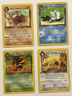 Pokemon 1st Edition Team Rocket Lot (4) - Dark Wartortle Dugtrio Gloom Persian - Image 1