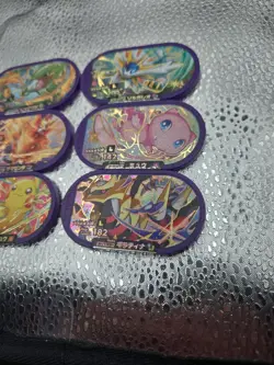 LOT Pokemon Legacy Gold Mezastar DAMAGED Star Arcade Tag Token Coin Chip PURPLE - Image 2