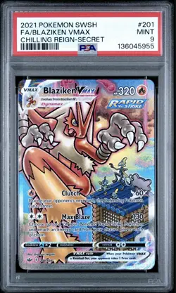 Pokemon Blaziken VMAX 201/198 PSA 9 Alternate Art Secret Rare Chilling Reign - Image 1
