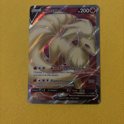 Ninetales V Full Art Ultra Rare Holo 200 HP Pokemon TCG Rebel Clash 177/192 - Image 1