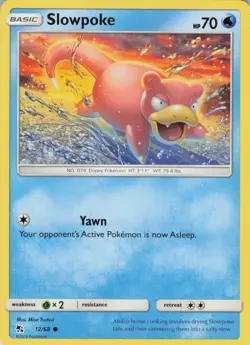 Slowpoke 12/68 Common Hidden Fates Pokemon Lightly Played - Image 1