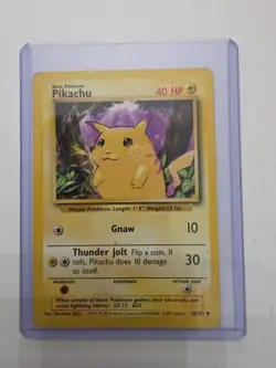 E3 PIKACHU 1995POKEMON BASE SET YELLOW CHEEKS 58/102 TCG WOTC Wizards LP - Image 1