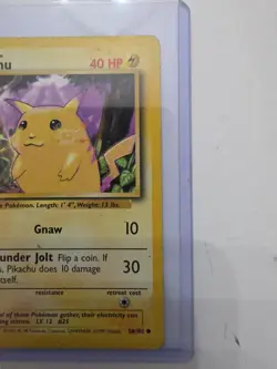 E3 PIKACHU 1995POKEMON BASE SET YELLOW CHEEKS 58/102 TCG WOTC Wizards LP - Image 3