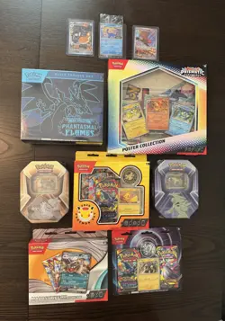 Phantasmal Flames ETB Prismatic Poster Destined Rivals Tins x2 Pokemon Day Box ! - Image 1