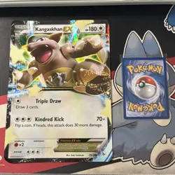 2014 Pokemon TCG Jumbo Kangaskhan EX 78/106 Flash Fire DAMAGED RARE - Image 1