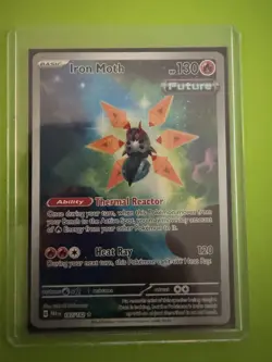 Pokemon Iron Moth Illustration Rare Holo SV04 Paradox Rift 187/182 - Image 1