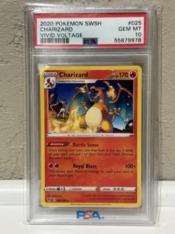 2020 POKEMON SWORD & SHEILD VIVID VOLTAGE #25 CHARIZARD PSA 10 - Image 1