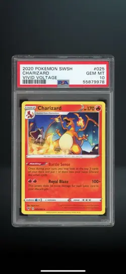 2020 POKEMON SWORD & SHEILD VIVID VOLTAGE #25 CHARIZARD PSA 10 - Image 2