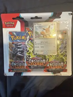 Pokemon TCG Obsidian Flames 3 Pack Blister (Eevee) Sealed - Image 1