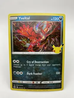 Yveltal 19/25 Holo Rare 25th Anniversary Celebrations Pokemon TCG LP - Image 1