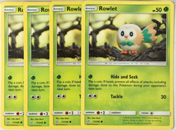 POKEMON 4X ROWLET 17/236 COSMIC ECLIPSE COMMON NEAR MINT-PLAYSET - Image 1