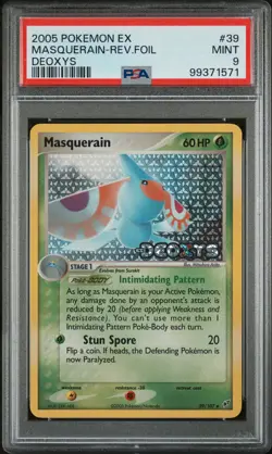 2005 POKEMON EX DEOXYS #39 MASQUERAIN-REVERSE FOIL PSA 9 - Image 1