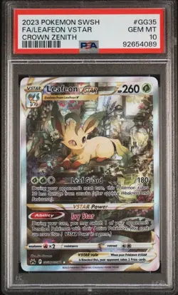 PSA 10 GEM MINT 2023 POKEMON SWSH CROWN ZENITH FA/LEAFEON VSTAR GG35/GG70🔥🔥 - Image 1