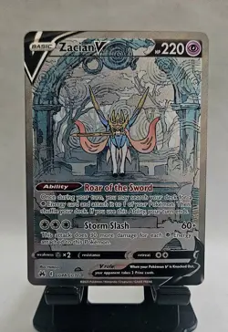 Pokemon ZACIAN V FULL ART Crown Zenith GG48/GG70 Ultra Rare NEAR MINT - Image 1