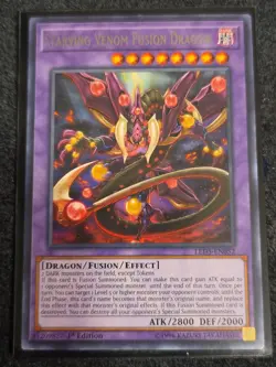 Yugioh Starving Venom Fusion Dragon LED5-EN052 Rare 1st Ed VLP - Image 1