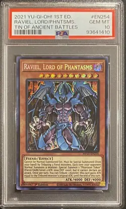 2021 PSA 10 YUGIOH MP21 1ST ED SECRET RARE RAVIEL LORD OF PHANTASMS 💫 - Image 1