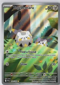 Togedemaru Illustration Rare 104/094 Phantasmal Flames PFL Pokemon Card NM - Image 1