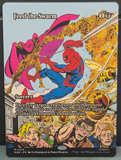 Feed the Swarm 16 BORDERLESS Marvel Universe Eternal Legal Spider-Man MTG Card - Image 1