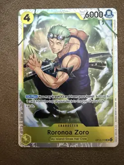 Bandai One Piece CCG Roronoa Zoro Character Card OP15-113 Super Rare 6000 Power - Image 1