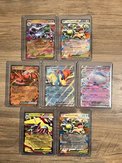 Pokemon (7) Card EX Lot🔥Mega Charizard🔥Mega Kangaskhan x2🔥Keldeo🔥Jellicent - Image 1
