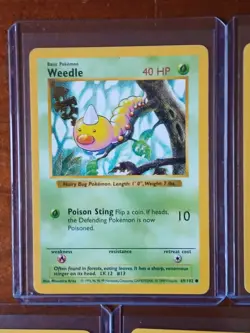 8 Shadowless Leaf Pokemon Cards- 3 Metapod-2 Koffing - Weedle - Kakuna - Tangela - Image 2