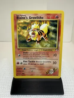 Blaine's Growlithe 35/132 Gym Heroes NM - Pokemon TCG Card Uncommon - Image 1